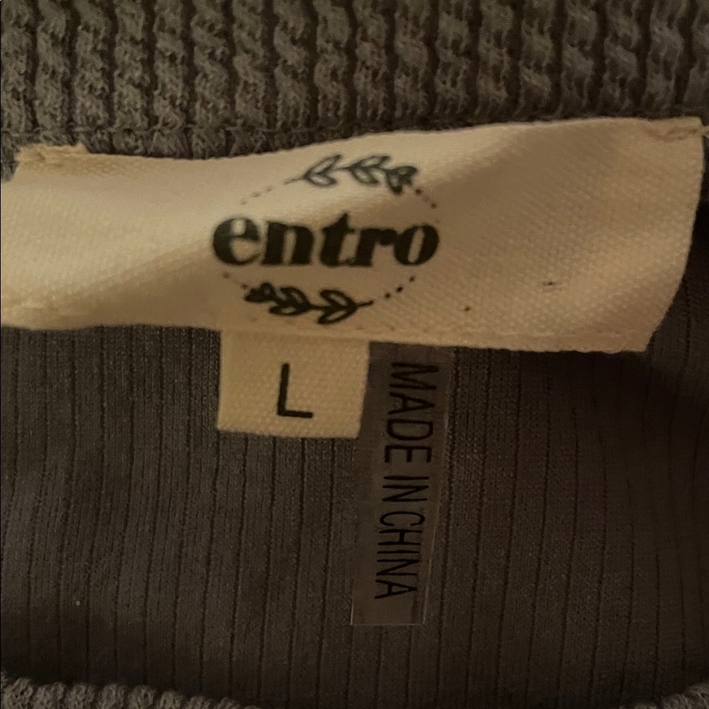 Entro Blue Top with Floral Sleeves - Picture 2 of 2